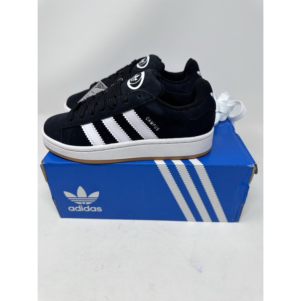 New Kids Adidas Campus 00S J Size 3 1/2 UK 3 Black White Shoes - Picture 2 of 7